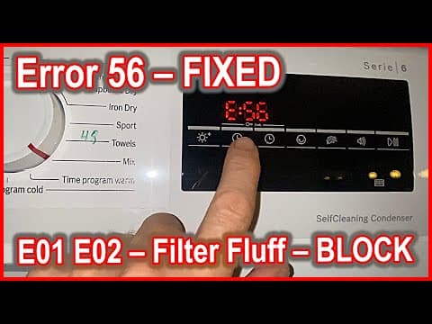 How to fix E56 Error Code – BOSCH – Problem Tumble Dryer – FIXED