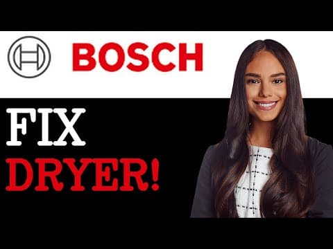How To Fix The Bosch Dryer Error Code E03 (2025)