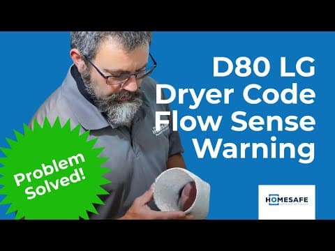 D80 LG Dryer Code - Flow Sense Warning - The Hose Was Too Long - Problem & Solution Demonstrated