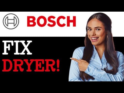 How To Fix Bosch Dryer E63 Error Code (2025)