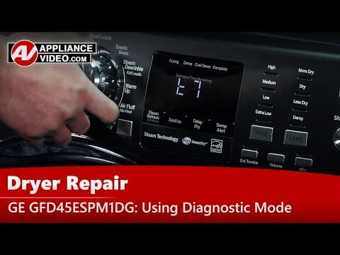 GE Dryer GFD45ESPM1DG - Diagnostic Mode, Error Codes & Troubleshooting