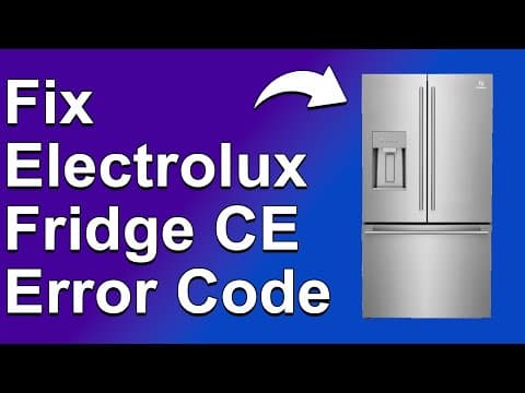 Electrolux Fridge Ce Error Code (Communication Error - Meaning, And How You Can Fix This Error)