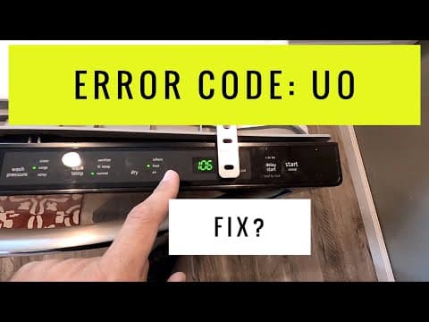 ERROR CODE Uo Dishwasher Frigidaire Gallery
