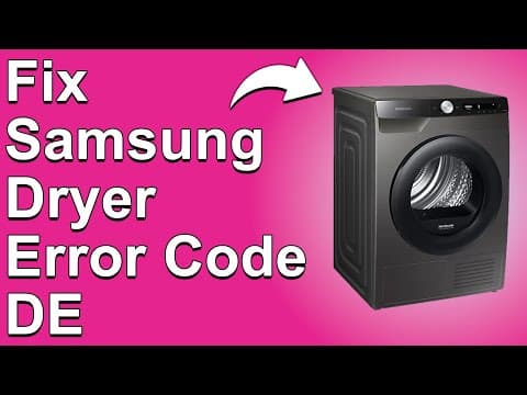 How To Fix The Samsung Dryer dE Error Code - Meaning, Causes, & Solutions (Recommended Fix!)