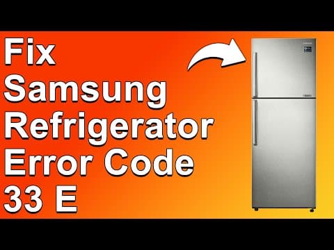 How To Fix The Samsung Refrigerator 33E Error Code - Meaning, Causes, & Solutions (Best Solution!)