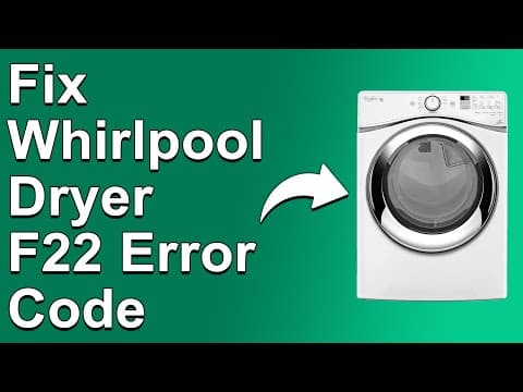 How To Fix The Whirlpool Dryer F22 Error Code - Meaning, Causes, & Solutions (Best Solution!)