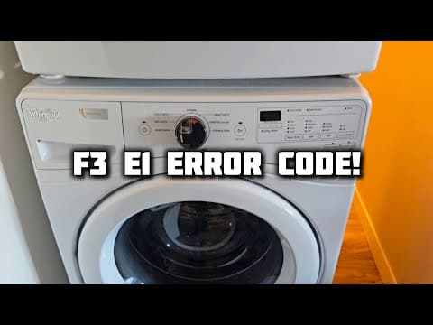 F3 E1 error code whirlpool washer repair