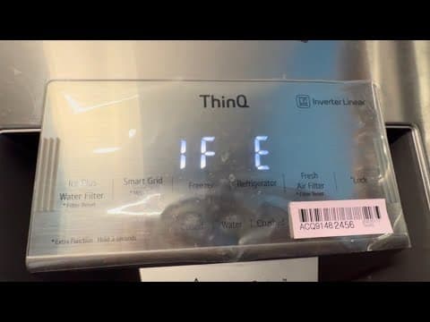 Lg fridge 1F E error code after ice maker fan motor was replaced|lg fridge 1F e error code fixed