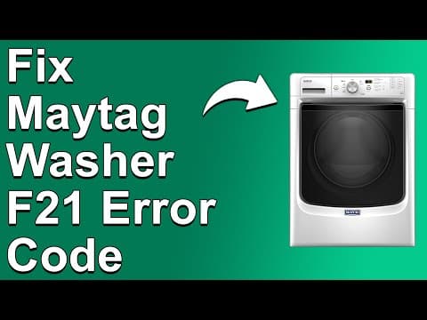 Maytag Washer F21 Error Code (Long Drain Issue - What You Should Do To Solve The Error?)