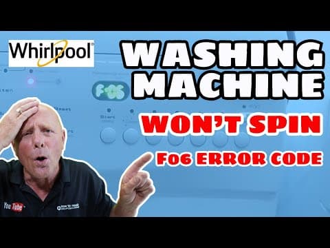 Whirlpool Washing Machine Won´t Spin F06 error code fault
