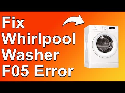 How To Fix The Whirlpool Washer F05 Error Code - Meaning, Causes, & Solutions (Recommended Fix!)