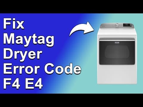 Maytag Dryer Error Code F4E4 (What Error Code F4E4 Indicates? - How To Solve The Issue Quickly!)