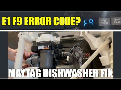 How to Fix Maytag Dishwasher E1 F9 Error Code! How Maytag Dish Washer Won't Drain / Stops E1F9