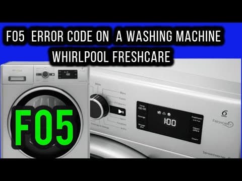 How to resolve a F05 error code on a washing machine whirlpool Fresh Care or ariston