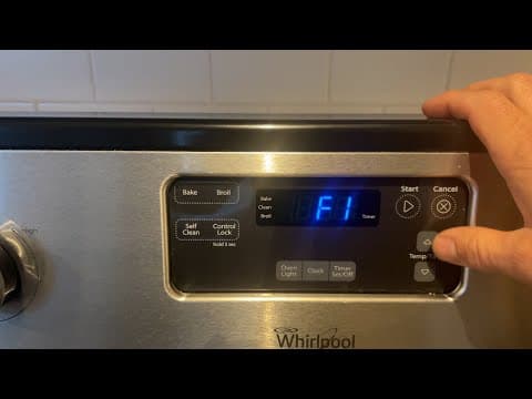 Whirlpool F1 Error Code Fix