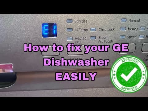 How to fix your GE Dishwasher Error Code EI Easy quick fix
