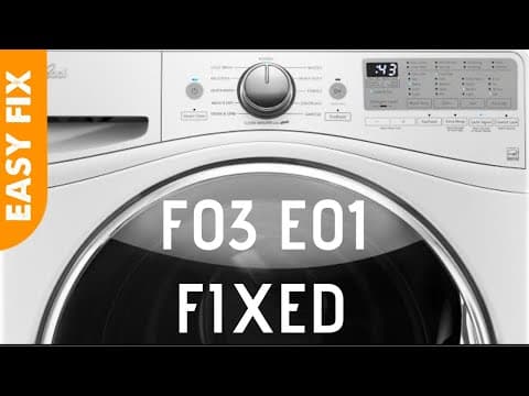 ✨ Whirlpool Front Load Washer F03 E01 ERROR - Easy DIY FIX ✨