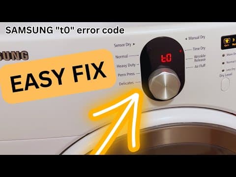 t0 Error Code Fix | Samsung Dryer