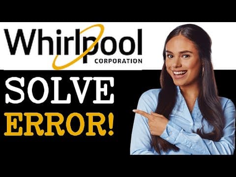 Whirlpool Washing Machine F06 Error Code Control Board Problem How To Solve (2025)