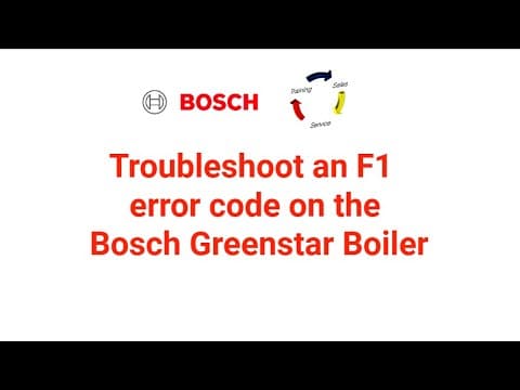 Troubleshoot an F1 error code on a Bosch Greenstar