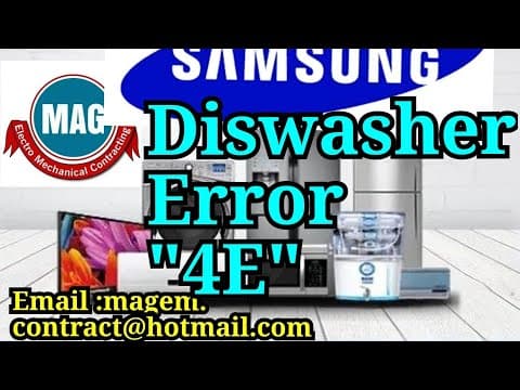 How To Fix A Samsung Dishwasher With Error Code 4e