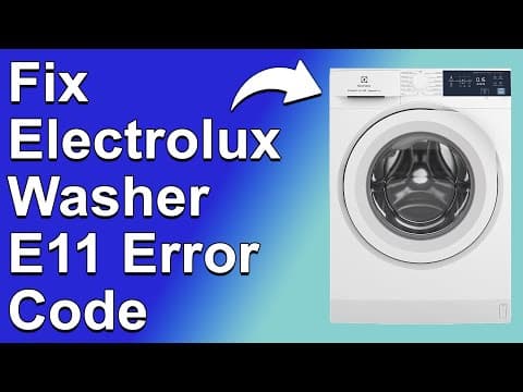 Electrolux Washer E11 Error Code (How To Fix Error E11 - Water Supply Problem - Step-By-Step Guide!)