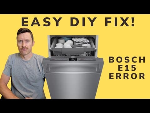 Bosch Dishwasher e15 Error Watertap - Prevent it from coming back - Bosch 800 Series