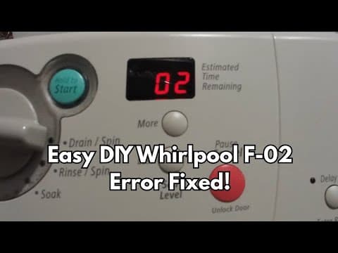 DIY Whirlpool Duet Washing Machine Error Code F02 Fix